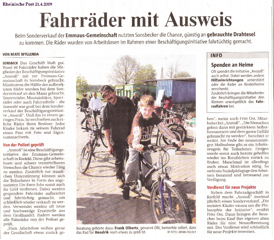 Read more about the article Rheinische Post 21.04.2009